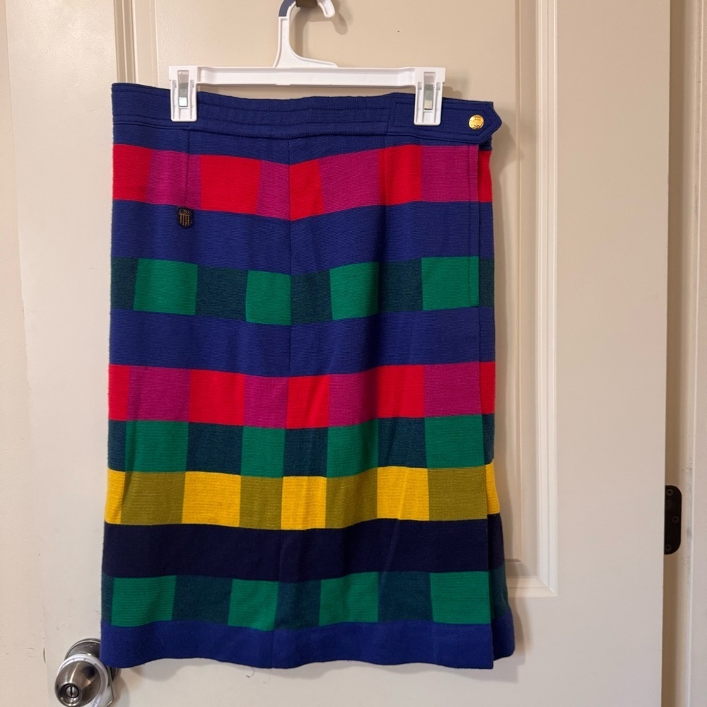 Vintage Lee dong Soo Bold Colorblock / Graphic Plaid Blazer and Skirt Set 10-12 - Picture 10 of 15